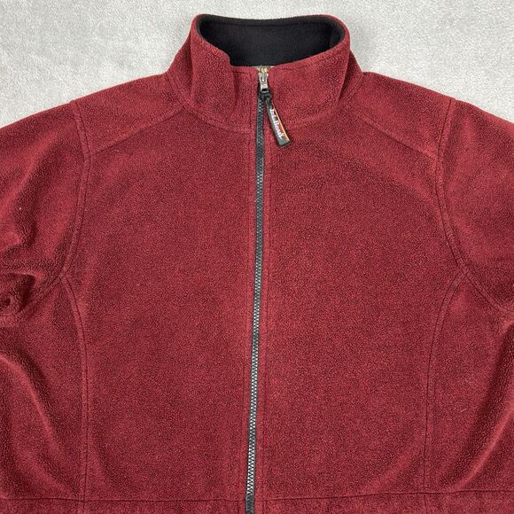 Vintage LL Bean Jacket Women’s XL 1X Red Fleece Full Zip Sweater Pockets Outdoor - Picture 5 of 11